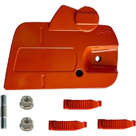 Pour Husqvarna 435, ensemble de protection de guide 536329204 435 435E, plaque latérale gauche - orange-rouge - (1/5)