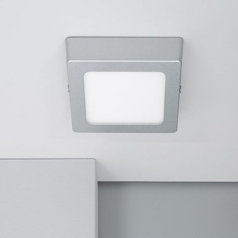 Plafón LED 6W Cuadrado Aluminio 105x105 mm Slim CCT Seleccionable Galán SwitchDimm Gris