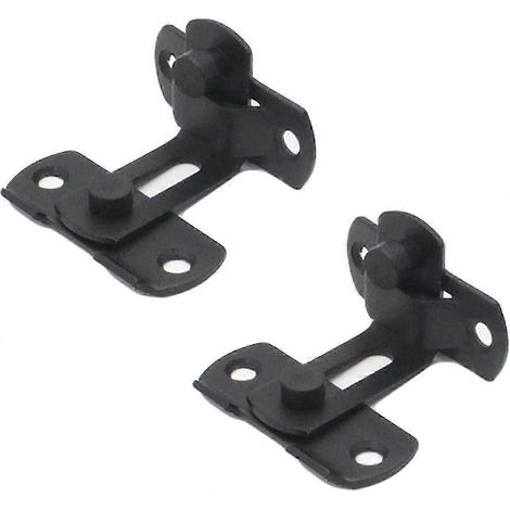 Lot de 2 verrous de portail à angle droit en acier inoxydable noir à 90 degrés, verrous de porte à bascule (1/3)