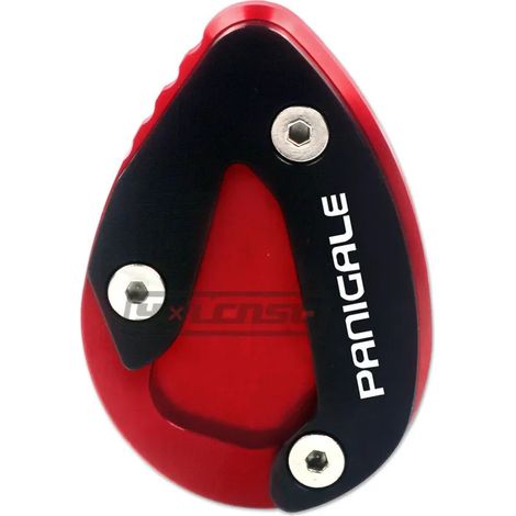 (Rouge) Compatible avec les motos DUCATI 899, 959, 1199 et 1299 V2 Panigale : béquille latérale CNC, extension de béquille, plaque de support, support agrandissant la béquille maxpower (1/4)