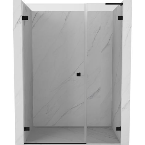 Mexen Lunar-B L Links öffnende Duschtür 145 cm, transparent, schwarz - 832SL-145-050-70-00-L (1/5)