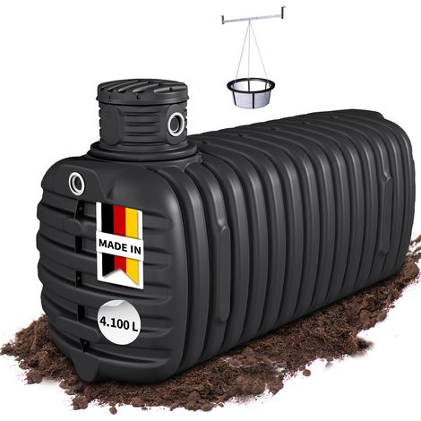 4rain PROMO Erdtank-Set 4100 Liter inkl. Schachtverlängerung, Filterkorb und Traverse