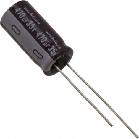 Comdensador Electrolitico BAJA IMPEDANCIA 470uF 35Vdc Medidas 10x20mm Radial