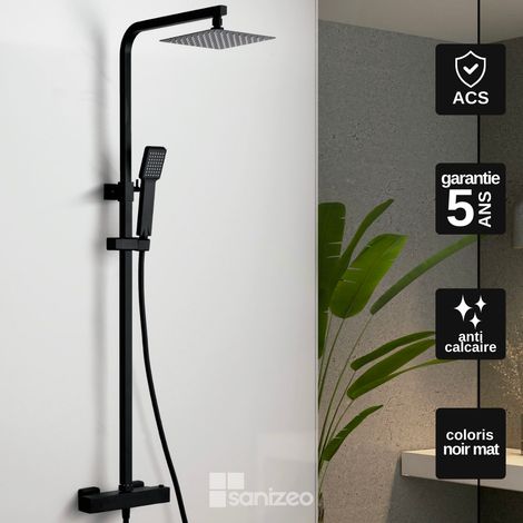 Colonne de Douche avec Mitigeur Thermostatique noir mat anti-calcaire - Design Moderne - VIGO IMEX (1/5)