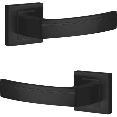 Tirador de puerta interior Parva cuadrado negro, estilo loft moderno (1/2)