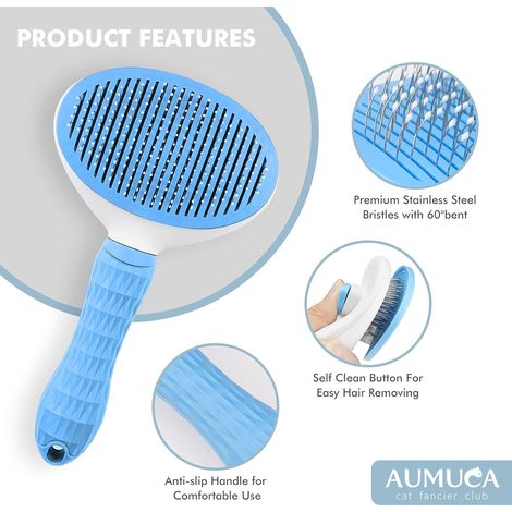 Brosse pour chats et chiens, brosse pour chats à poils longs ou courts, brosse autonettoyante pour le démêlage et le toilettage