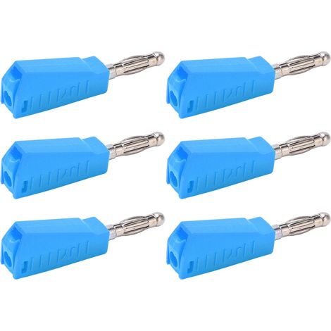 Lot de 20 fiches bananes 4 mm / 0,16 po, faible perte de signal, courant stable, connecteur électrique compact et pratique, bleu (1/5)