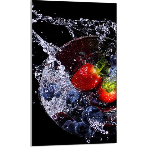 Glasschneidebrett 30x52 Erdbeeren