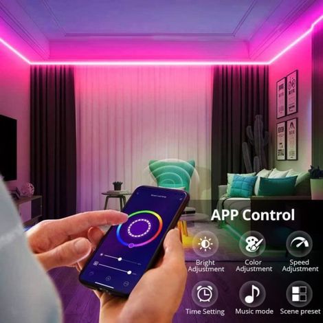 Néon Ruban LED - RGBIC - 2M - WiFi Intelligent - étanche IP67 - Multicolore (1/4)