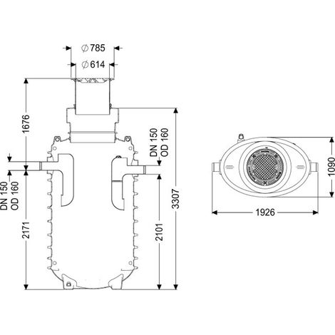 KESSEL 95100-170D-DL séparateur de graisses EasyClean encastrable