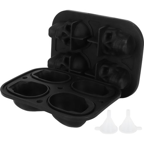 Moule à Glace en Forme de Crâne en Silicone pour Halloween avec 2 Entonnoirs pour Cuisine (1/5)