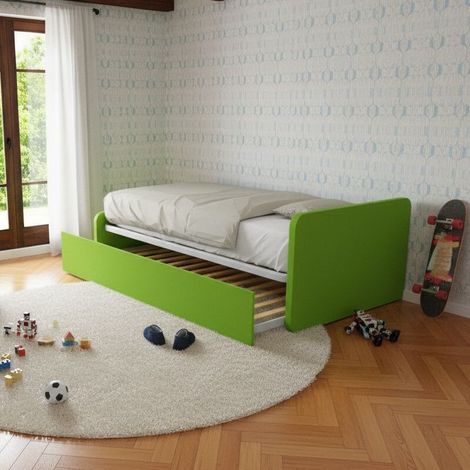 Letto 1 piazza e mezza con letto estraibile - Verde mela