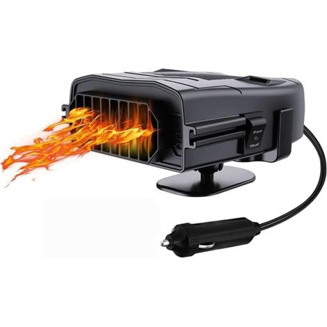 2-in-1 Auto-Lüfterheizung, 12 V, 150 W, tragbar, 360° drehbar, schnelles Aufheizen, mit Zigarettenanzünderstecker, Entfroster und Entfeuchter XXW
