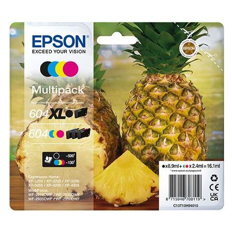 Epson 604XL cartucho de tinta 4 pieza(s) Original Alto rendimiento (XL) Negro, Cian, Magenta, Amarillo