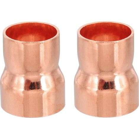 Lot de 2 réducteurs en cuivre pur à 99,9 % pour raccord de tuyau avec connexion à souder de 1,9 cm à 1,5 cm (1/5)