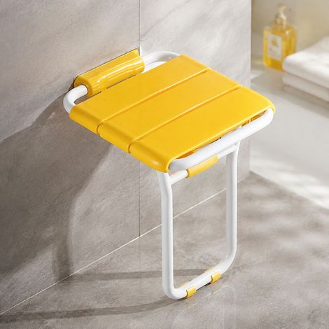 Siège de douche pliable mural, support de bain robuste en aluminium et ABS, capacité 200kg, antidérapant, gain de place, idéal senio (1/4)