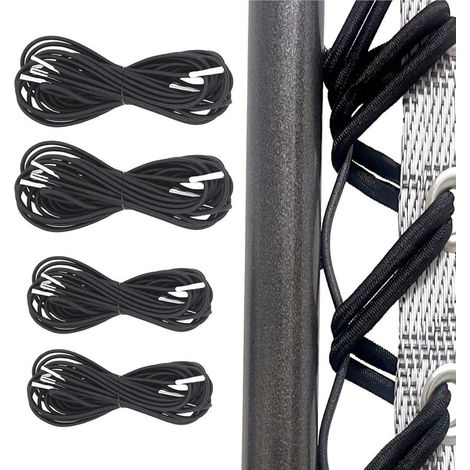 Elastique pour transat Universelle 4pcs (2x2.2m+2x1.4m) pour Fauteuil Relax Zero Gravity élastique Fauteuil Elastique Chaise Longue, Long remplace supérieure Court remplace inférieure (Noir) (1/5)