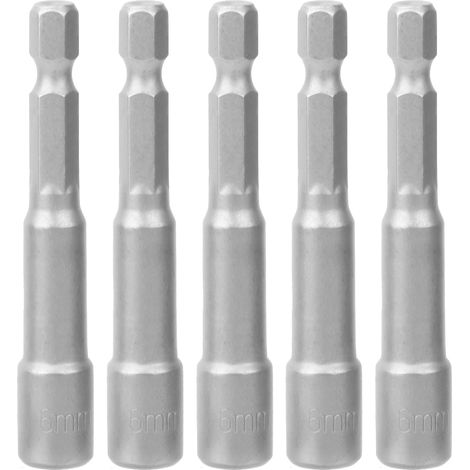 Adaptateur De Foret Pneumatique - Douille Hexagonale Magnétique 65mm Pour Vis 6mm - Ensemble De 5 Pièces (1/5)
