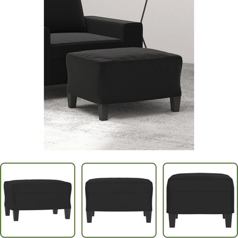Mikrofaser - Fußhocker Schwarz 60x50x41 cm Mikrofasergewebe (1/5)