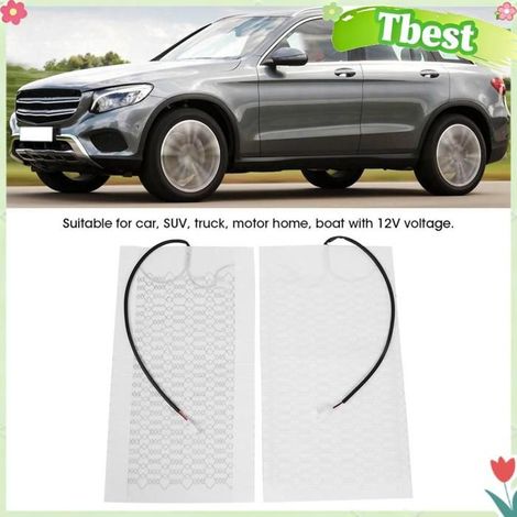 Tbest coussin chauffant de siège Coussin chauffant pour siège de voiture en Fiber de carbone, 2 pièces, 12V, 53x27cm, moto pour (1/5)