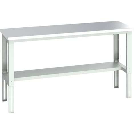 Bott 41003664.16V Cubio Adjustable Bench with Half Shelf, Stainless Steel Top 2000 x 750mm