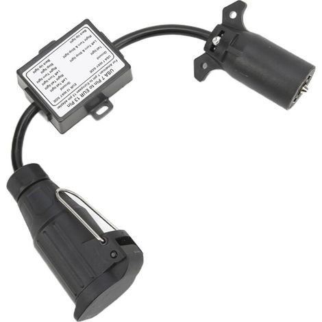 Lntyq Connecteur de remorque, connecteur automobile en alliage d'aluminium, connecteur à lame 7 voies pour véhicules américains, connecteur circulaire européen 13 broches pour voitures et camions
