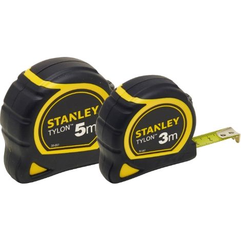 Stanley Miara Zwijana 3m + 5m Tylon, Cinta Métrica Resistente, Ideal para Uso Profesional y Hogar, Alta Precisión y Durabilidad