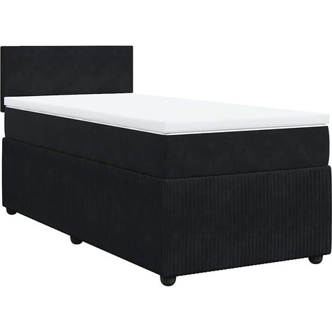 Maison Exclusive - Boxspringbett mit Matratze Schwarz 100x200 cm (1/5)