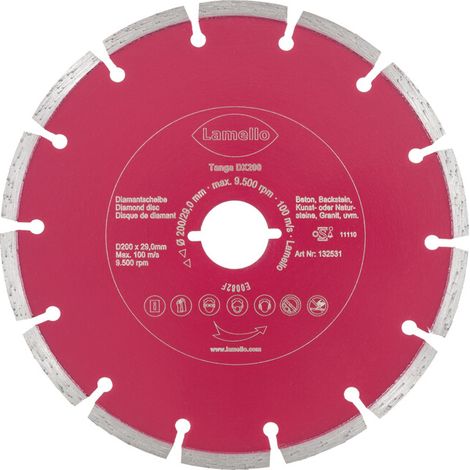Lame de scie circulaire Ø200 x 2.4 x 29 mm LAMELLO - Métal dur Z24 - Prof.70 mm - Pour béton-brique - 132531