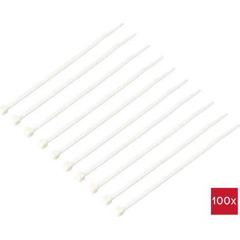 TRU COMPONENTS TC-12533332  Kabelbinder 150 mm 3.6 mm Weiß Flammhemmend 100 St.