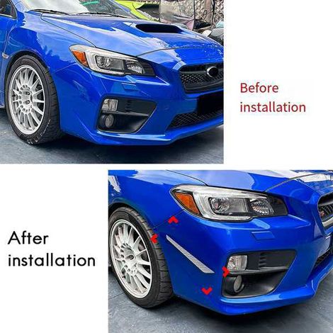 1 pair of side air blades for 15-21 Subaru WRX STI VA front bumper side splitter (1/5)