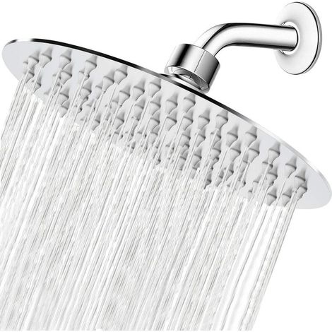 Regenduschkopf, ultradünnes Design, Druckverstärkung, außergewöhnliches Duscherlebnis, Hochleistungs-Regenduschkopf aus Edelstahl (8 Zoll, Chrom-Finish) (1/4)