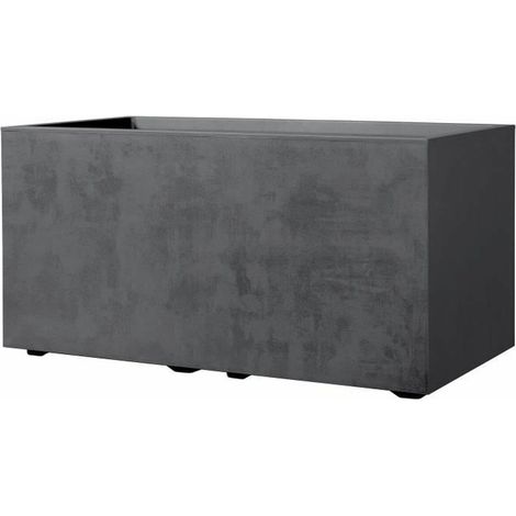 fioriera da esterno deroma "millenium" rettangolare in resina colore antracite, 79x39x39 cm