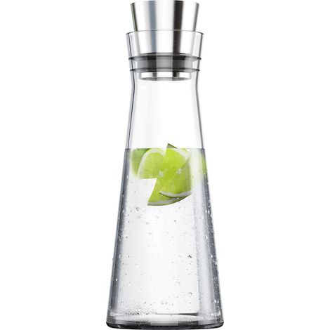 Emsa Flow Classic Caraffa Refrigerante, Caraffa in Acciaio Inox 18/10, Lavabile in Lavastoviglie, per Acqua, Succhi o Vino (1/5)
