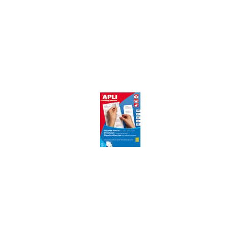 ETIQUETAS AUTOADHESIVAS APLI PARA IMPRESORAS INKJET LASER Y FOTOCOPIADORAS 105X42.4MM CANTOS RECTOS BLANCO 1277 (1/4)