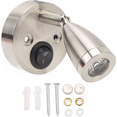 Akozon RV 12V 24V Poli LED Lampe de Lecture Couchette Bateau Lumières Marines Camion Bateau Remorque (Sable Nickelé). (1/5)