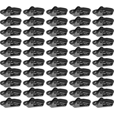 Lot de 50 pinces pour bâche de voile avec fixation robuste pour le camping, tente, auvent, bannière. (1/5)