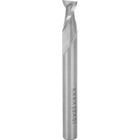 Fraise 2 lèvres en acier rapide, queue droite 2-12mm, fraise hélicoïdale pour CNC, 6x6x13x57 mm, outil de fraisage haute vitesse (1/5)