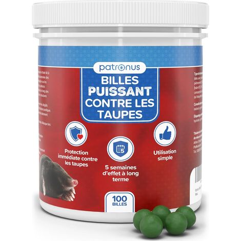 Boules Taupe Power 100 PCS. - Boules répulsives Contre Les Taupes avec Effet immédiat et à Long Terme - Produit Efficace Contre Les Taupes (1/5)