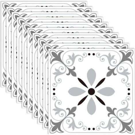 Carrelage Adhesif sol, 10 Pièces Stickers Carrelage 20 x 20 cm, Autocollant Mural Peinture Carrelage Salle de Bain Adhésifs pour Carreaux Muraux, Autocollants Imperméables DIY (1/4)