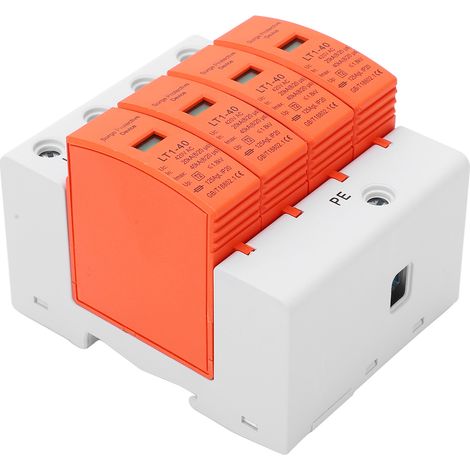 Parafoudre à réponse rapide, installation sur rail 36 mm, dispositif de protection contre les surtensions 4 pôles, 20-40 kA, 420 V (1/5)