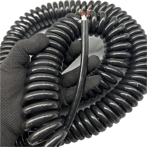 Lignes électriques en Spirale, Câble d'alimentation télescopique bouclé à 2 cœurs, 2,5 mm2/1,5 mm2, Extensible de 1 à 20 mètres(Stretch 10 Meter) (1/5)