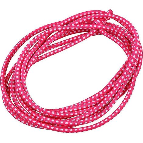 Corde à sauter pour enfants, jouet élastique pour sauter en extérieur, idéal pour la cour de récréation (rose et blanc) (1/4)
