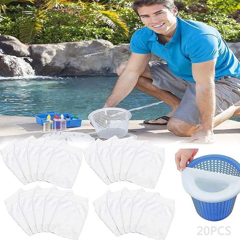 Chaussettes de skimmer Funmo, préfiltre pour skimmer, préfiltre pour piscine, chaussettes de skimmer, skimmer de piscine (20 pièces) (1/5)