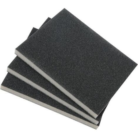 Set de 3 éponges abrasives à grain fin, moyen & gros pour le bois et le métal - papier abrasif utilisable à sec et à l'eau