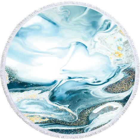 Filiyano-Serviette de plage ronde imprimée en microfibre châle serviette de plage tapis de plage( (1/3)