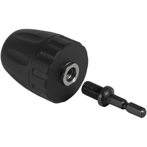 Mandrin Visseuse, Adaptateur Foret Visseuse 3/8-24UNF 0.8-10MM Clip de Mandrin de Foret sans Clé avec Adaptateur de Tige Hexagonale 1/4 ''