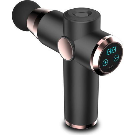 Massage Pistole - 22 Vitesses - Écran Tactile LED - 4 Têtes de Massage - Pour Cou Épaules Dos - Usage Sportif et Domestique - 1 Pièce