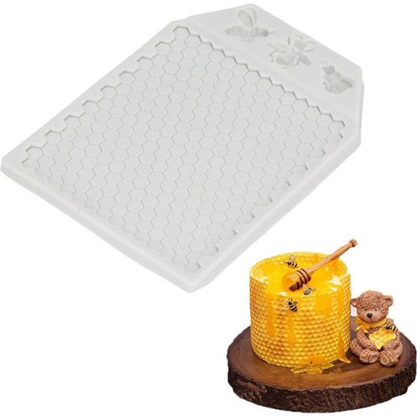 Silikonform für Waben-, Bienenstock- und Bienen-Dekorationen – Fondanttorten, Schokoladendekorationen, DIY-Bienenkuchen backen (1/4)