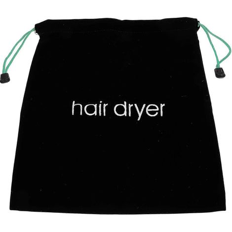 pochette de rangement lisse et sûre pour sèche-cheveux, avec cordon de serrage, idéale pour la maison.-32.50X30.50X0.50CM-Black